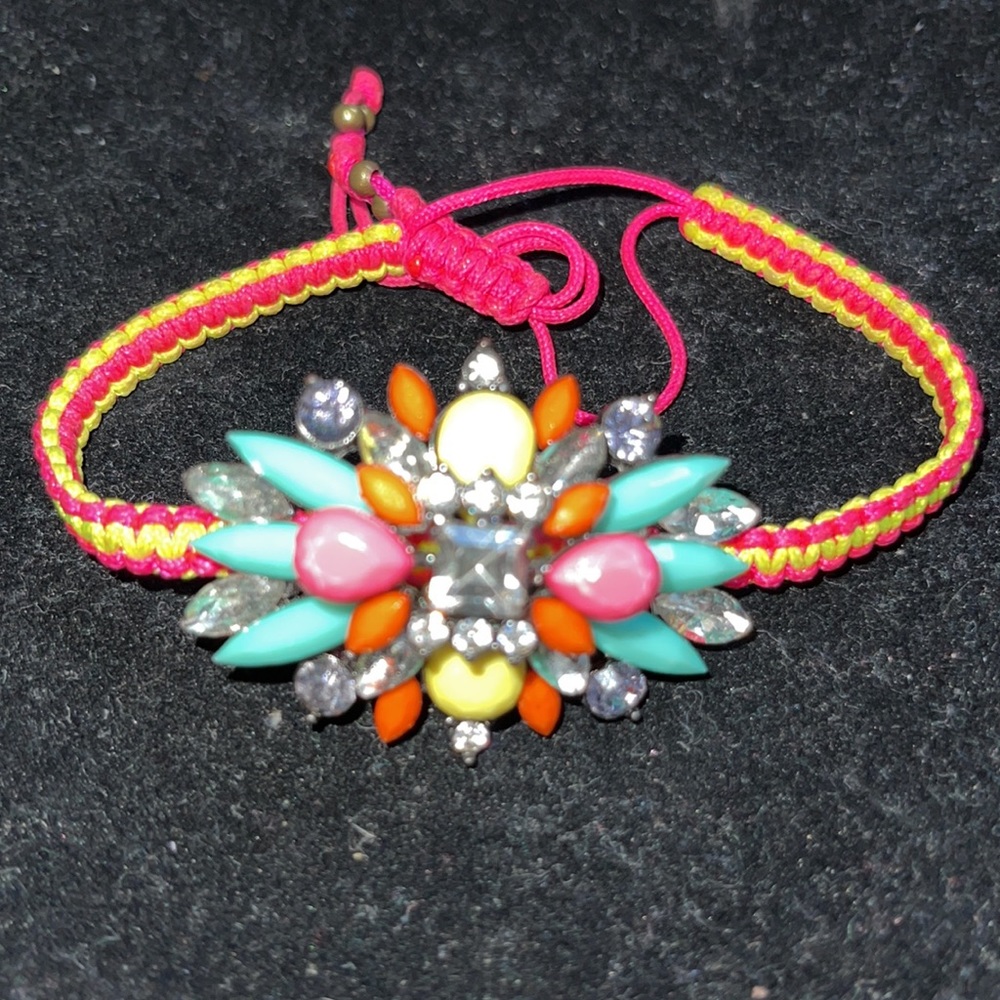 Colorful Rhinestone adjustable strap bracelet - Picture 2 of 4